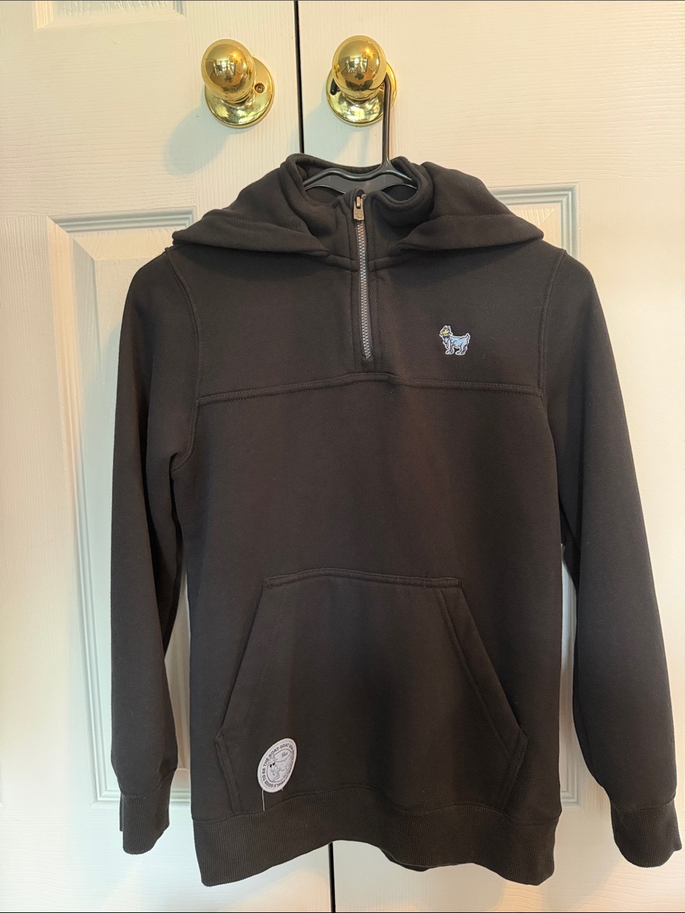 GOAT USA Kids Black Half-Zip Hoodie